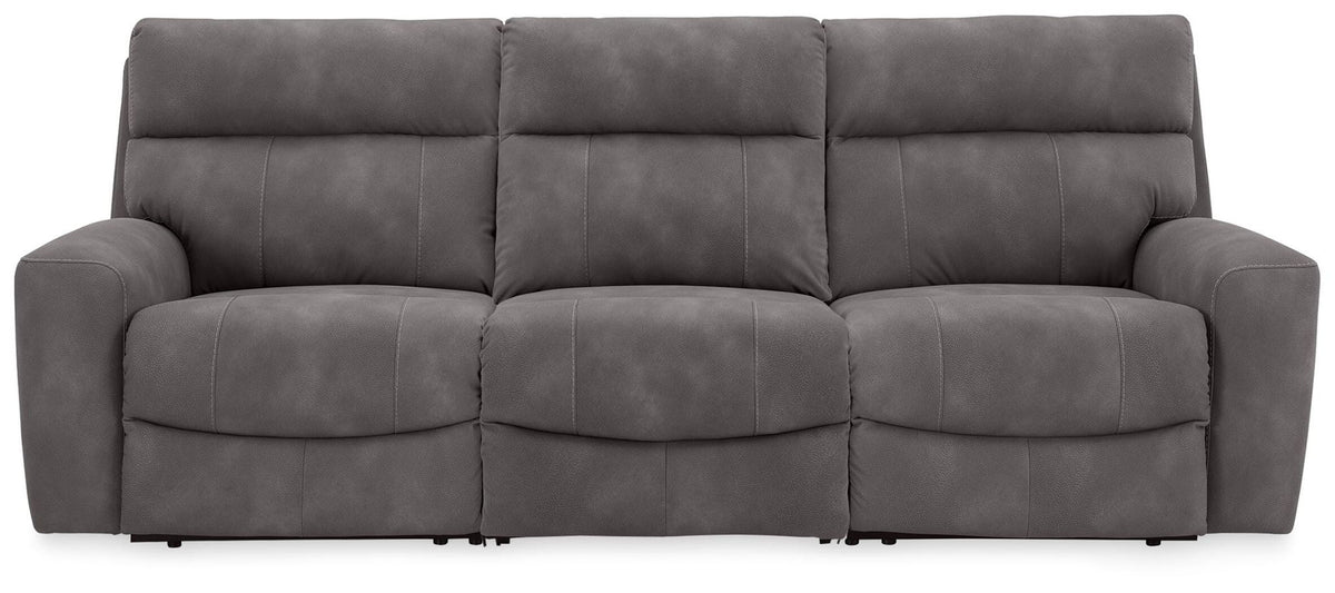 Next-Gen Durapella - 3-Piece Power Reclining Sectional - Slate - Faux Leather