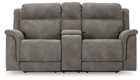Next-Gen Durapella - Pwr Rec Loveseat/Con/Adj Hdrst - Microfiber - Slate