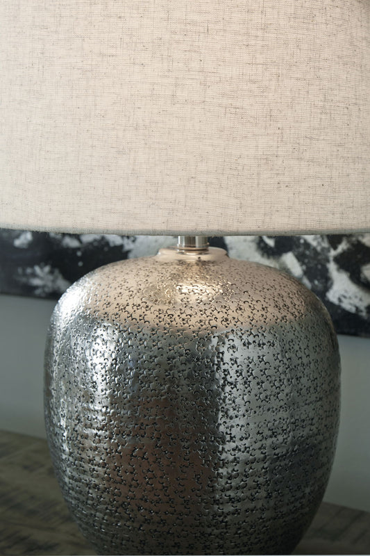 Magalie - Metal Table Lamp - Antique Silver Finish