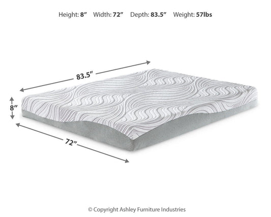 8 Inch Memory Foam - California King Mattress - White