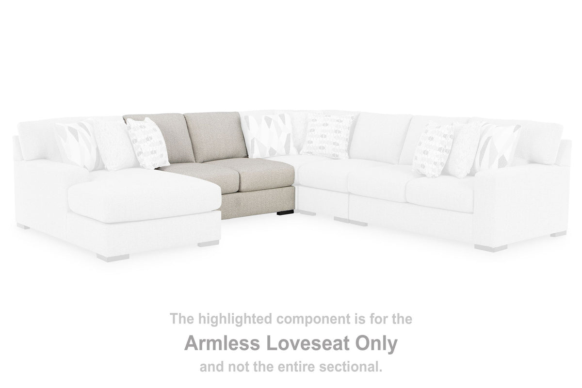 LaureLGrove - Armless Loveseat - Pebble