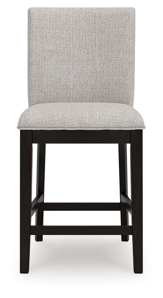 Neymorton - 5 Pc. - Rectangular Dining Room Counter Table, 4 Barstools - Dark Grayish Brown