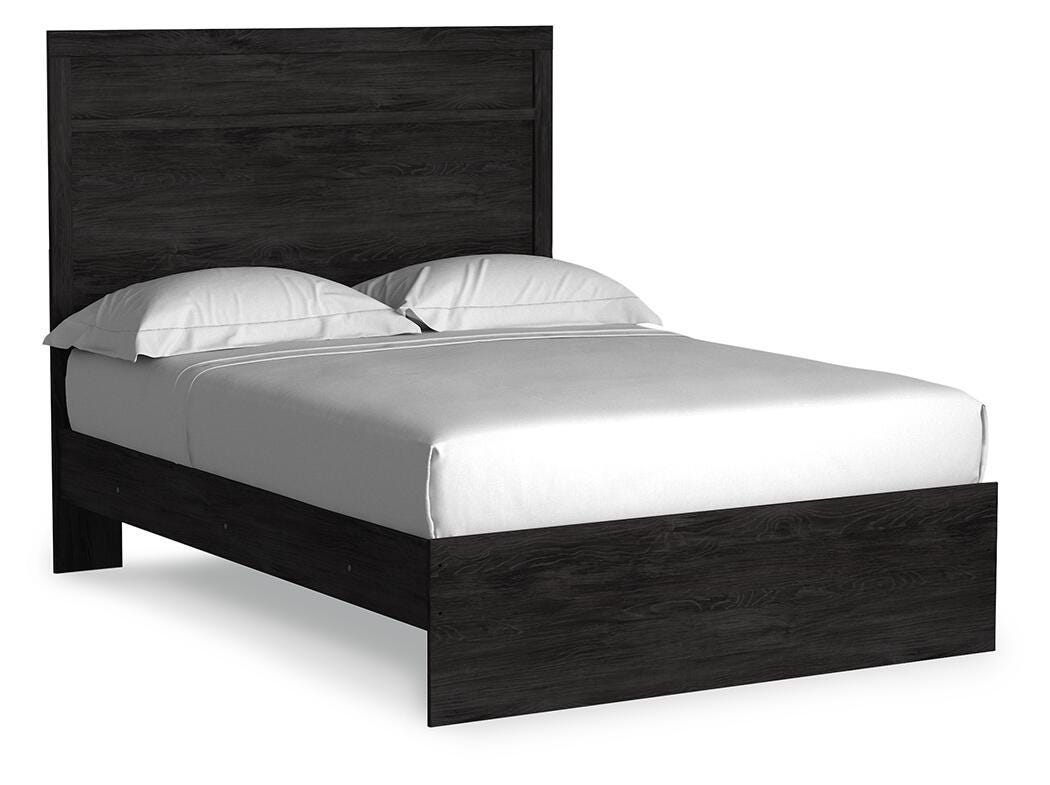 Belachime - Full Panel Bed - Charcoal - Wood