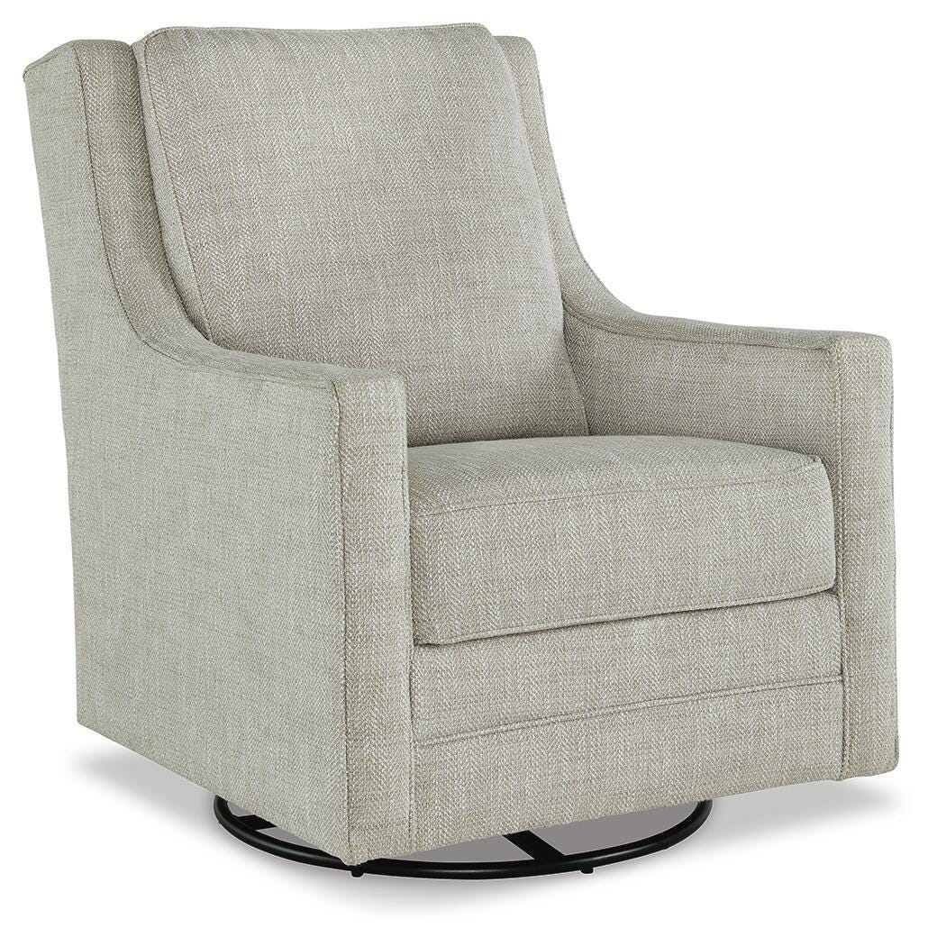 Kambria - Swivel Glider Accent Chair - Fog - Fabric