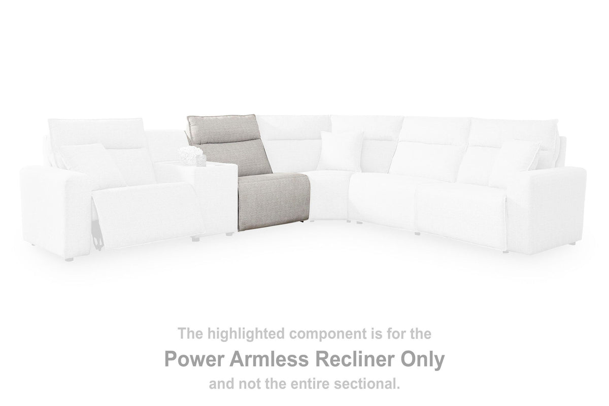 Modmax II - Power Armless Recliner With Adjustable Headrest - Stone - Next-Gen Nuvella