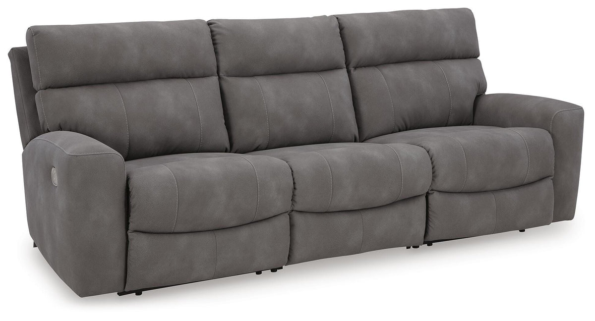Next-Gen Durapella - 3-Piece Power Reclining Sectional Sofa - Slate - Faux Leather