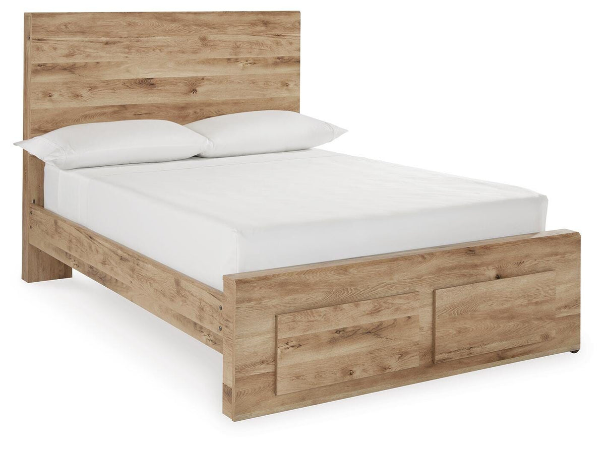 Hyanna - Full Panel Bed With Storage Footboard - Tan Brown - Wood