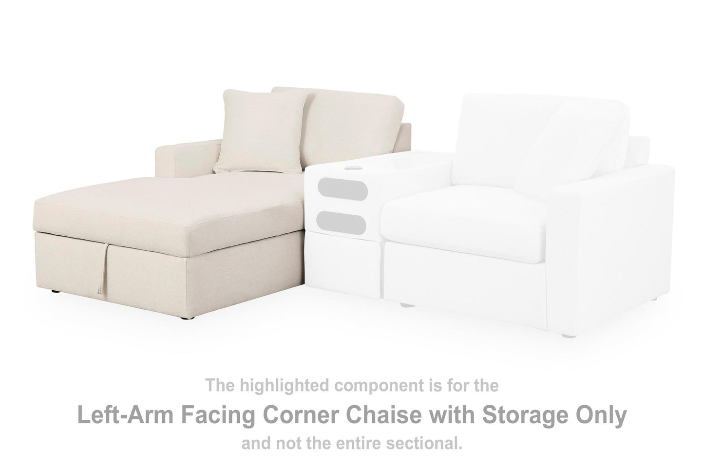 Modmax - LAF Corner Chaise With Storage - Oyster