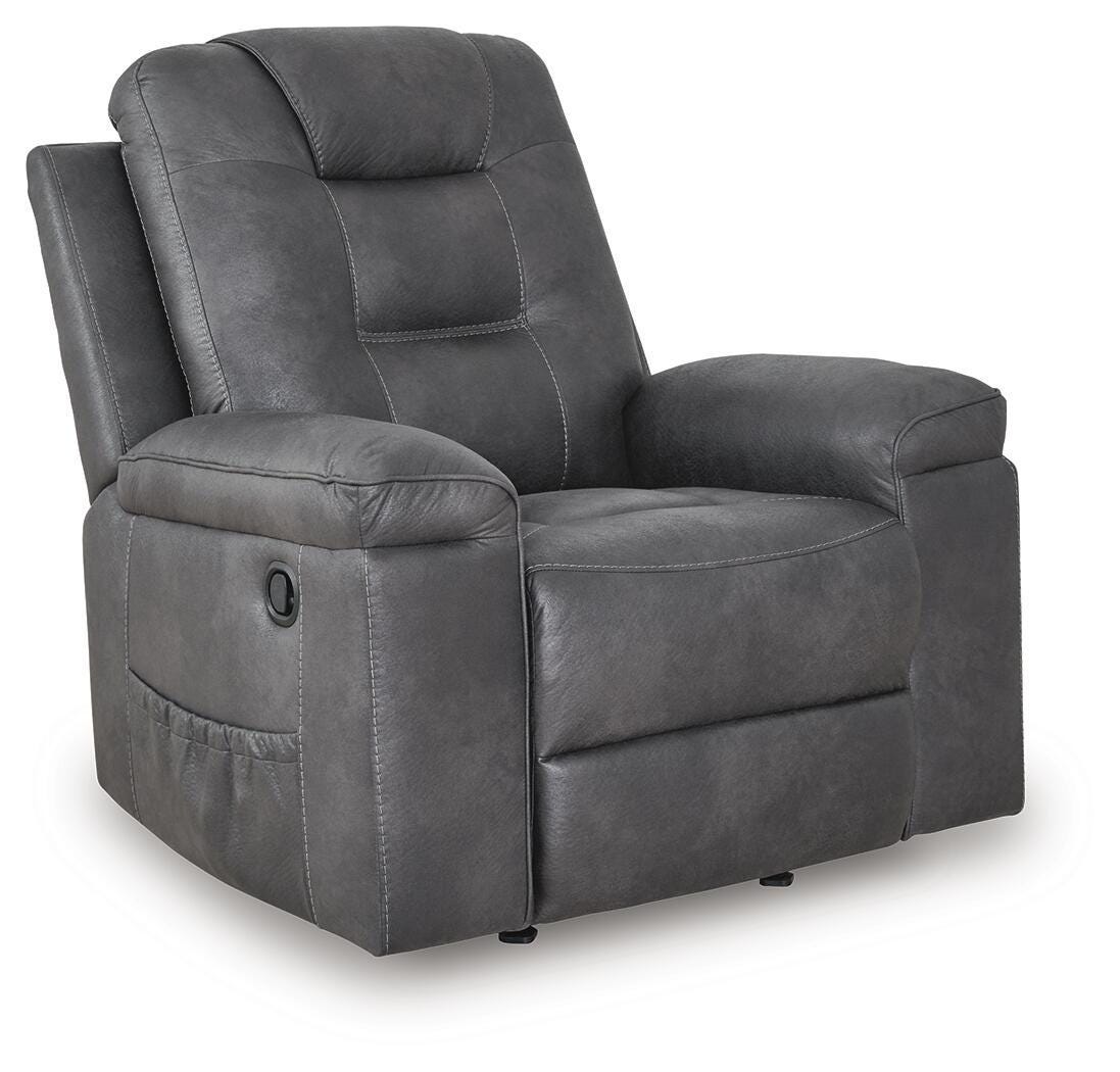 Stockworth - Rocker Recliner - Granite - Faux Leather