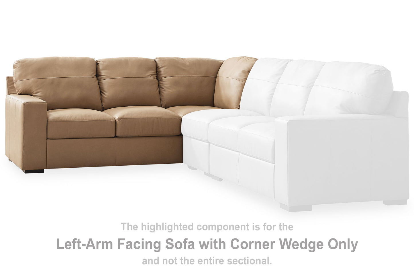 Bandon - Laf Sofa With Corner Wedge - Leather Match - Toffee