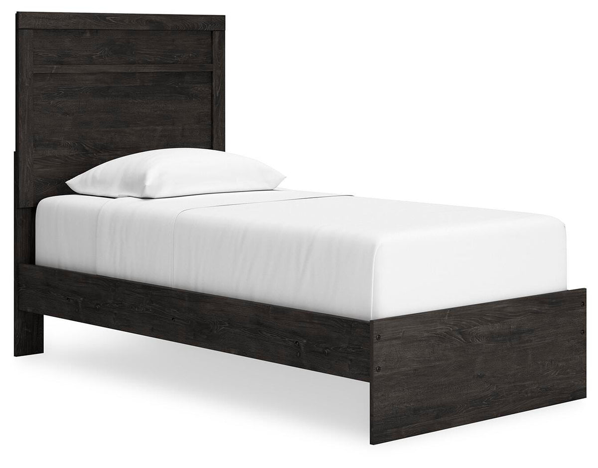 Belachime - Twin Panel Bed - Charcoal - Wood