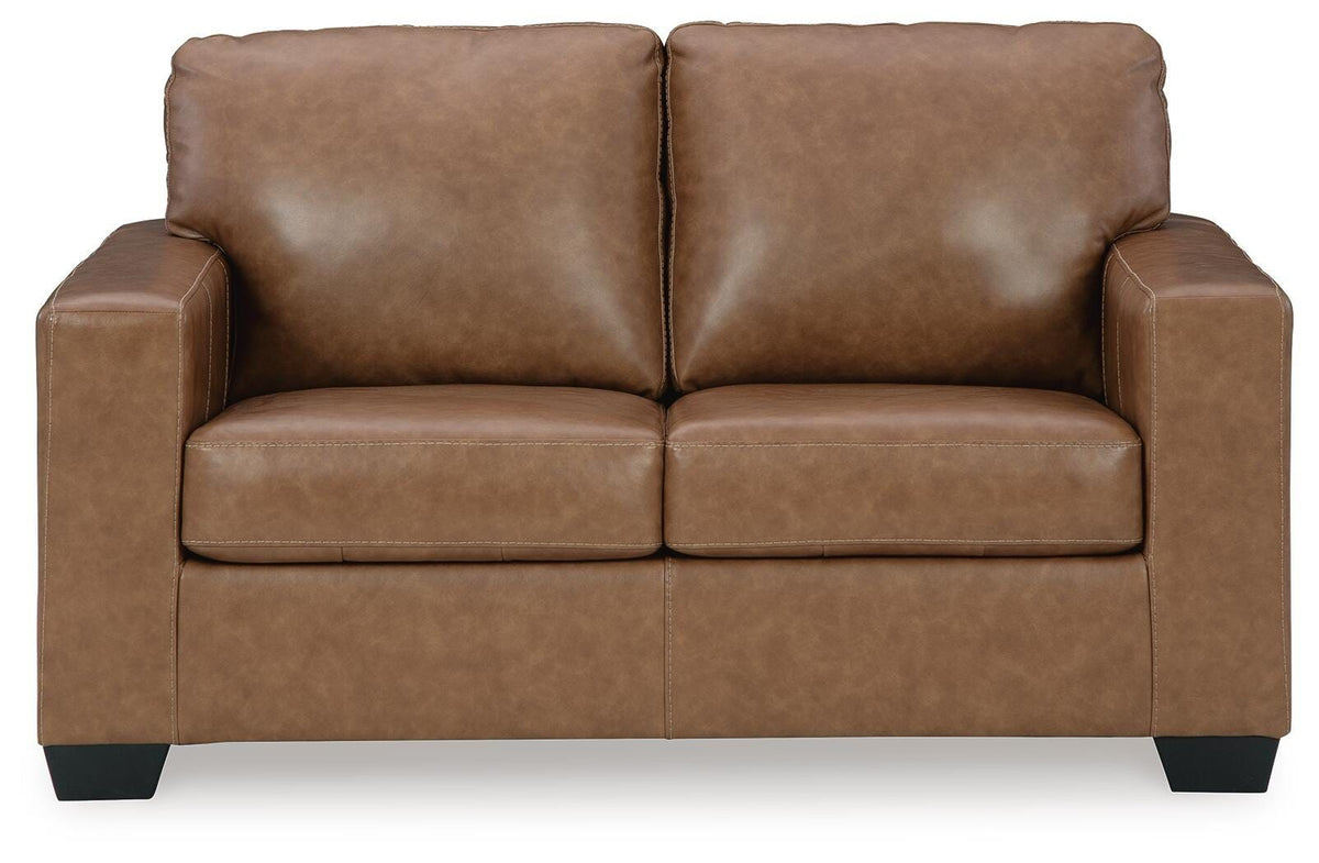 Bolsena - Loveseat - Caramel - Leather Match
