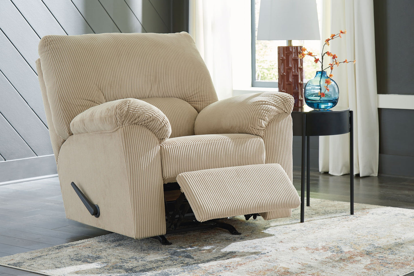 SimpleJoy - Rocker Recliner - Fabric - Sand
