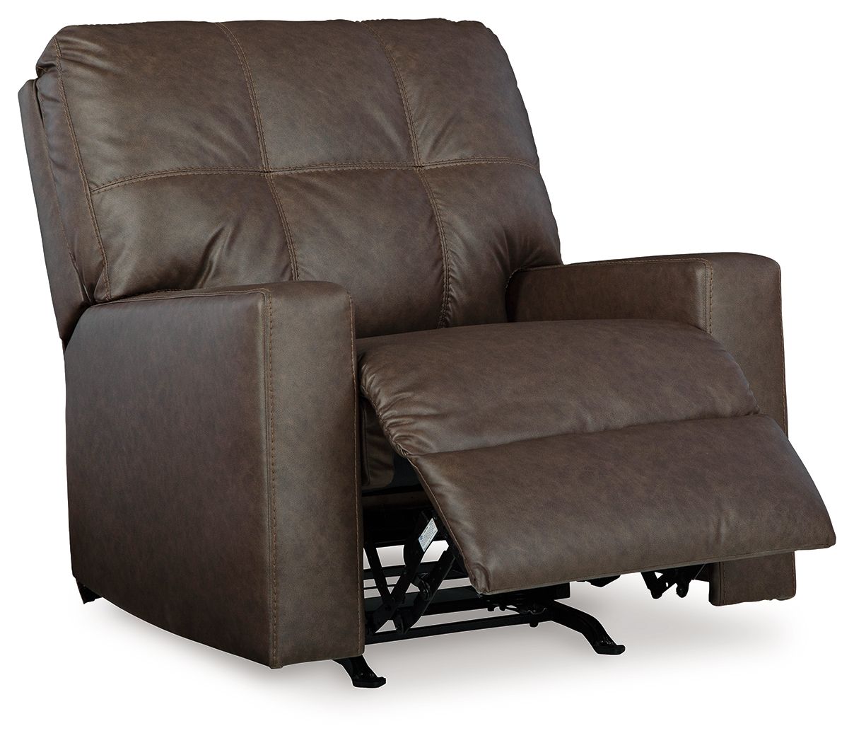Barlin Mills - Rocker Recliner - Faux Leather - Umber