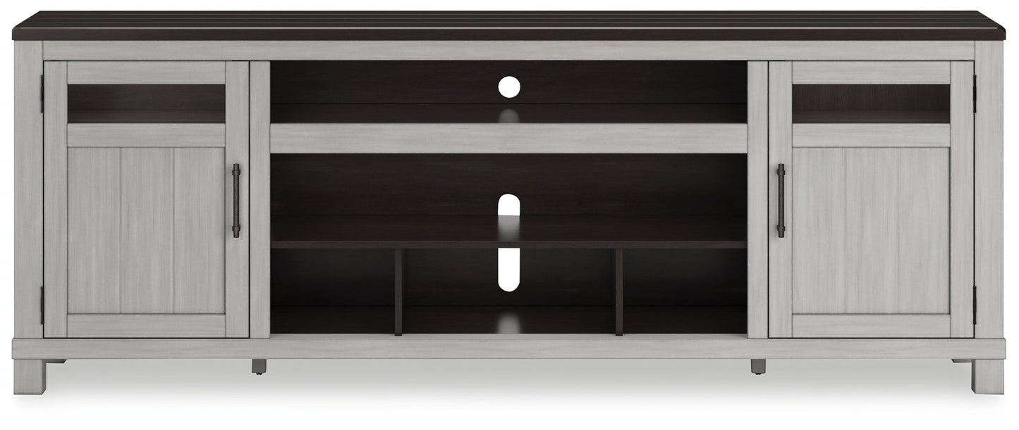 Darborn - XL TV Stand W/Fireplace Option - Gray / Brown