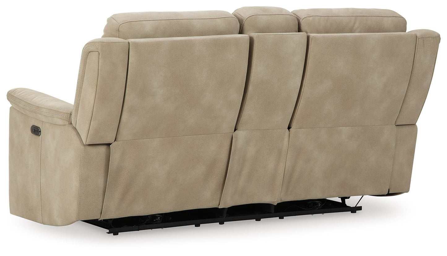 Next-Gen Durapella - Power Reclining Loveseat With Console/Headrest - Sand