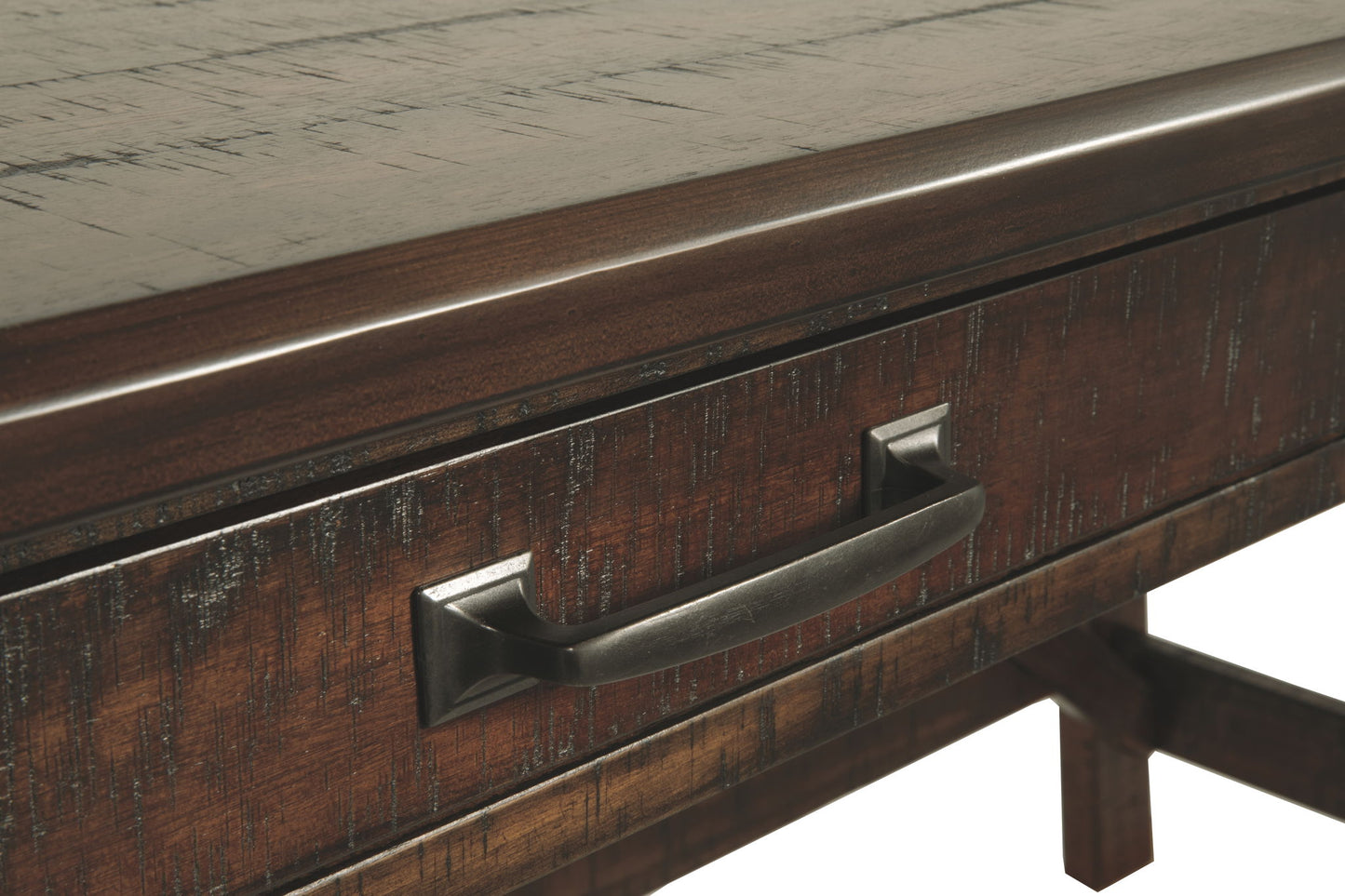 Baldridge - Home Office Large Leg Desk - Rustic Brown
