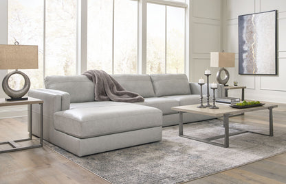 Amiata - 2-Piece Sectional With Laf Corner Chaise - Leather Match - Glacier
