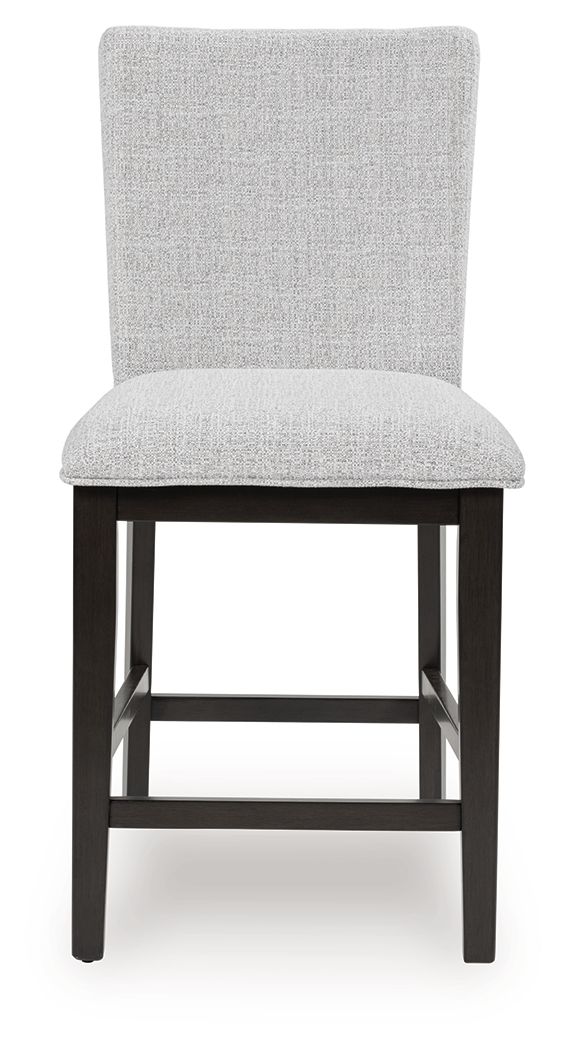 Neymorton - Upholstered Barstool (Set of 2) - Dark Grayish Brown