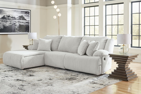 Top Tier - 3-Piece Sectional Sofa With LAF Press Back Chaise - Alloy