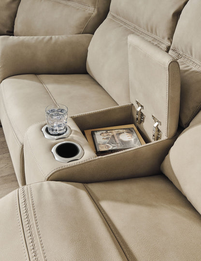 Next-Gen Durapella - Power Reclining Loveseat With Console/Headrest - Sand