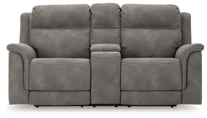 Next-Gen Durapella - Pwr Rec Loveseat/Con/Adj Hdrst - Microfiber - Slate