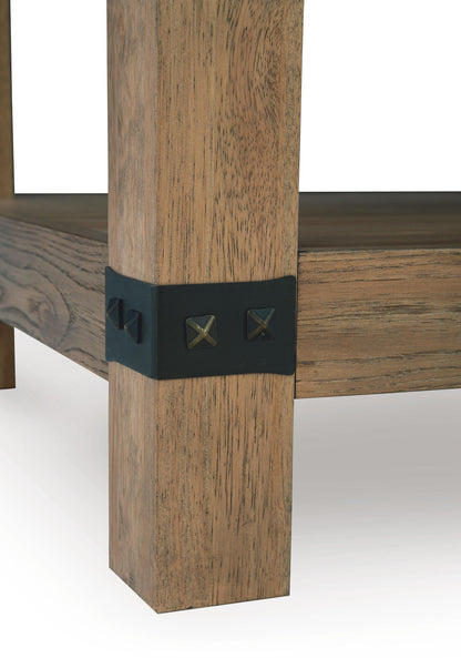 Ridgester - Rectangular End Table - Light Brown