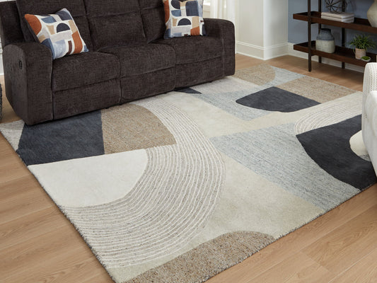 Edrickhill - 8' x 10' Rug - Grayish Teal / Taupe / Cream