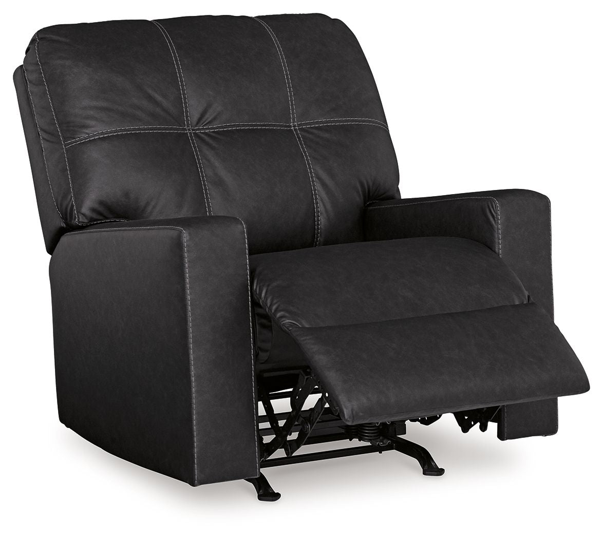 Barlin Mills - Rocker Recliner - Faux Leather - Carbon