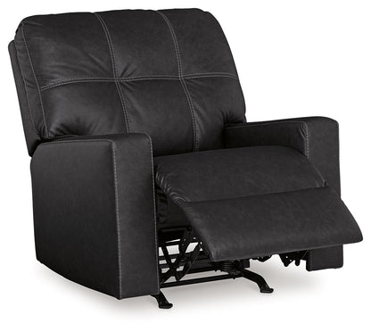 Barlin Mills - Rocker Recliner - Faux Leather - Carbon