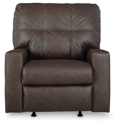 Barlin Mills - Rocker Recliner - Faux Leather - Umber