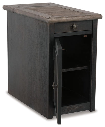 Tyler Creek - Chair Side End Table - Grayish Brown / Black