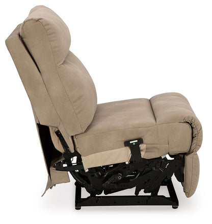 Next-Gen Durapella - Power Armless Recliner With Adj Headrest - Sand