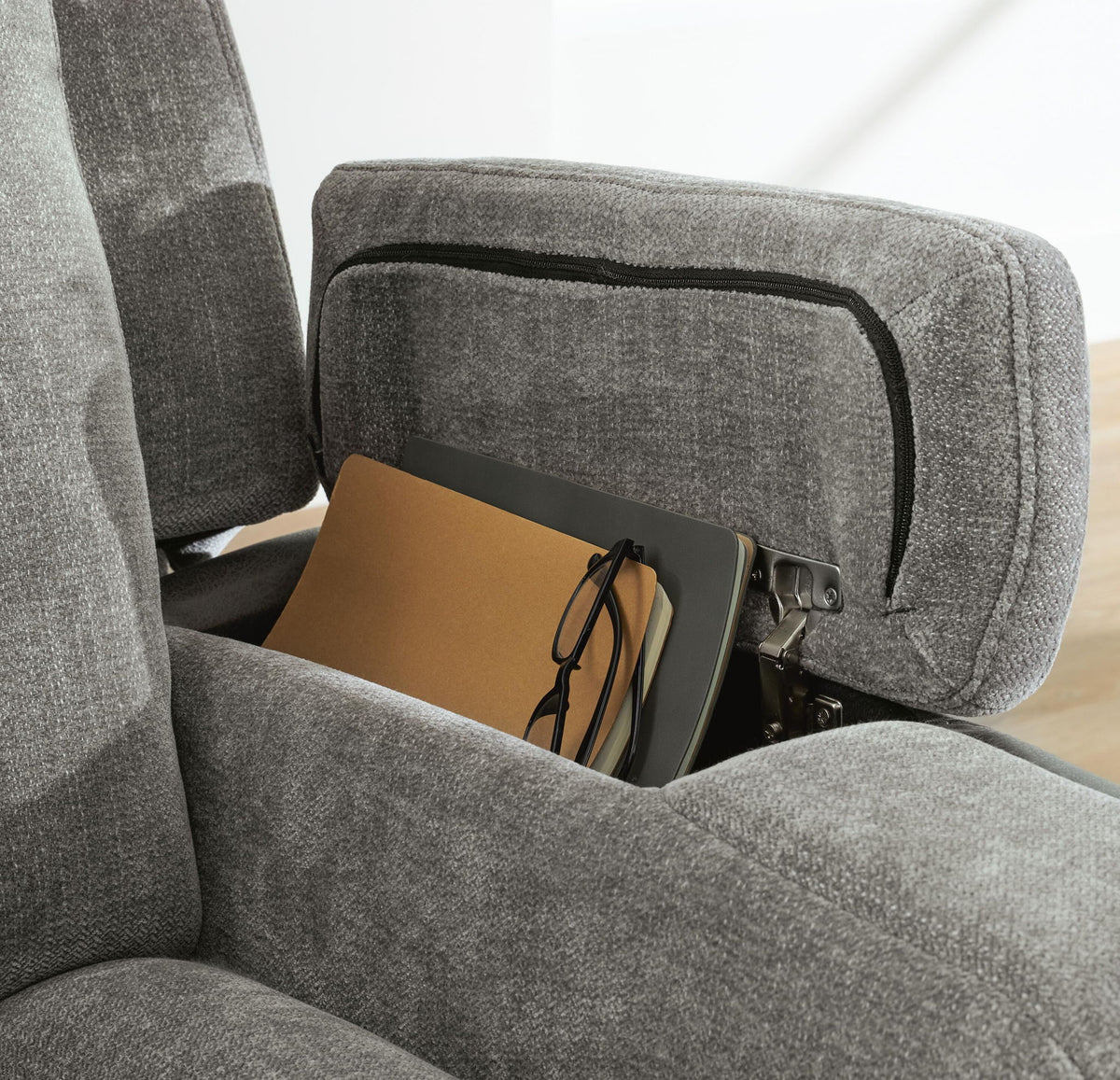 Mixed Motion - Power Reclining Loveseat With Console / Adjustable Headrest - Shadow