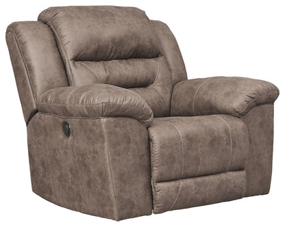 Stoneland - Power Rocker Recliner - Faux Leather - Fossil