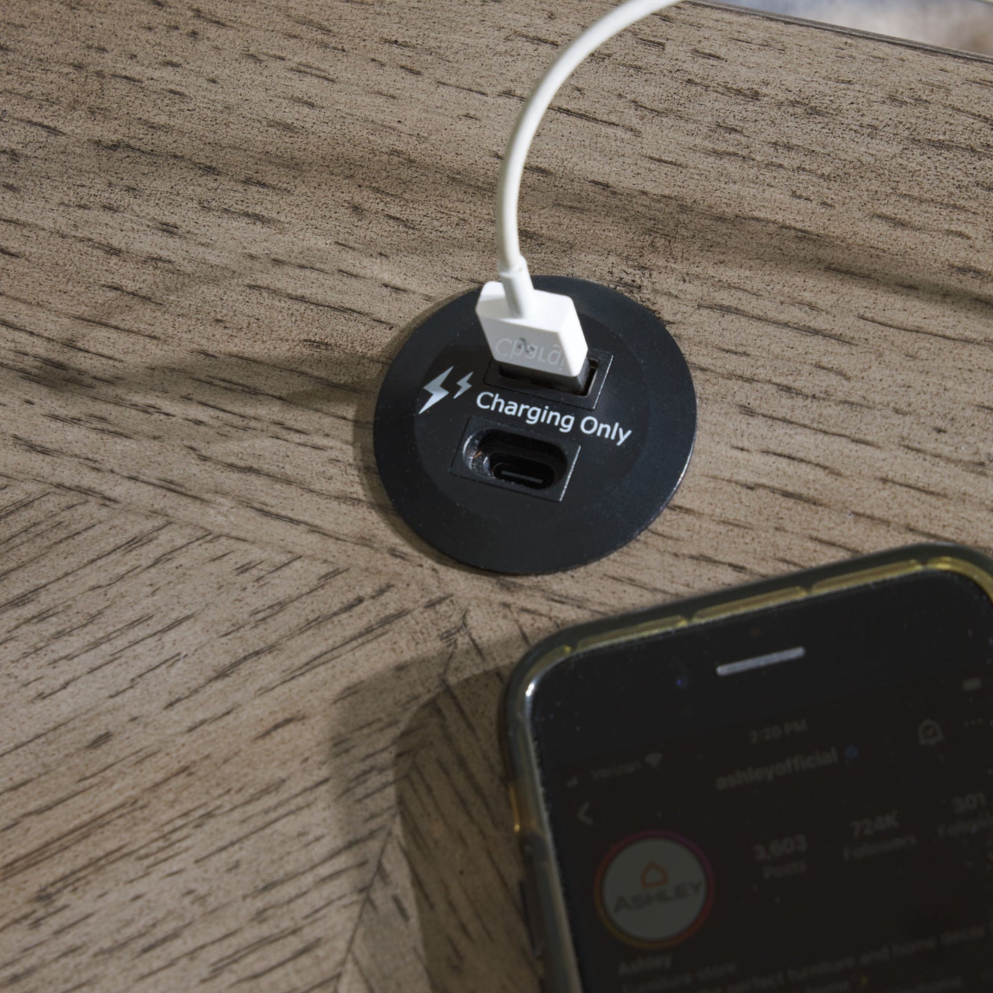 Loyaska - Rectangular End Table - Grayish Brown