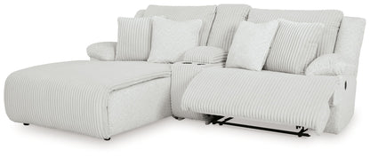 Top Tier - 3-Piece Reclining Sectional Sofa Laf Press Back Chaise - Fabric - Alloy