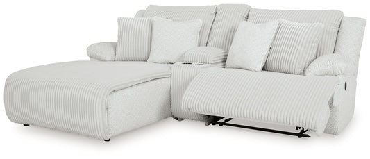 Top Tier - 3-Piece Reclining Sectional Sofa Laf Press Back Chaise - Fabric - Alloy