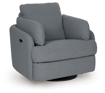 Alainmont Next-Gen Nuvella - Swivel Power Recliner - Salt And Pepper