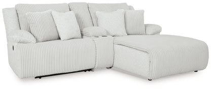 Top Tier - 3-Piece Reclining Sectional Sofa With Raf Chaise - Fabric - Alloy