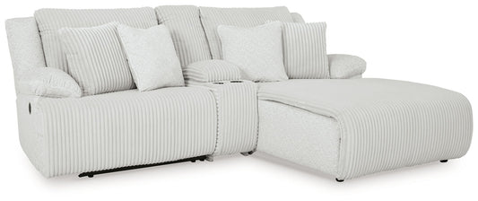 Top Tier - 3-Piece Reclining Sectional Sofa With Raf Chaise - Fabric - Alloy