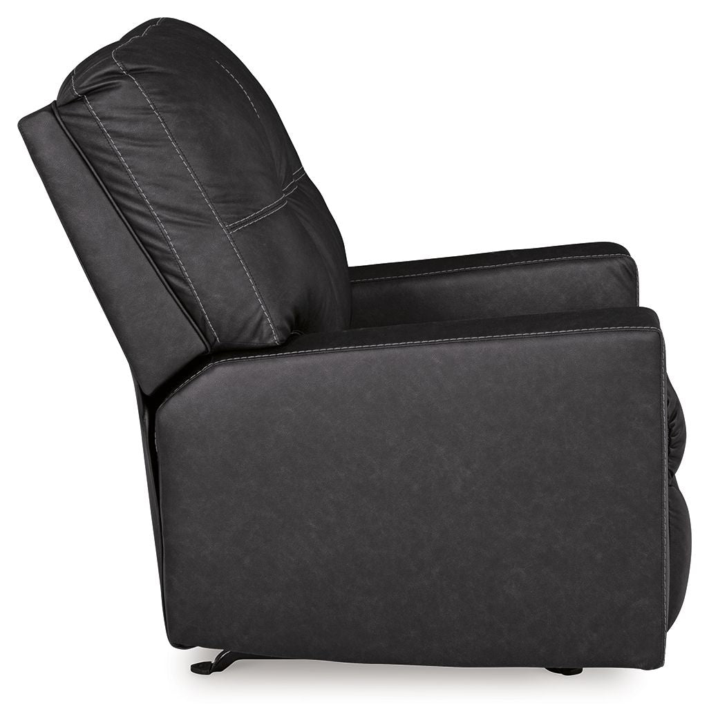 Barlin Mills - Rocker Recliner - Faux Leather - Carbon