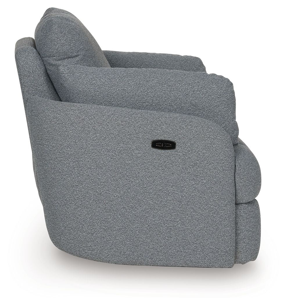 Alainmont Next-Gen Nuvella - Swivel Power Recliner - Salt And Pepper