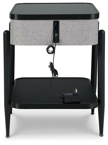 Jorvalee - Accent Table with Speaker - Gray / Black