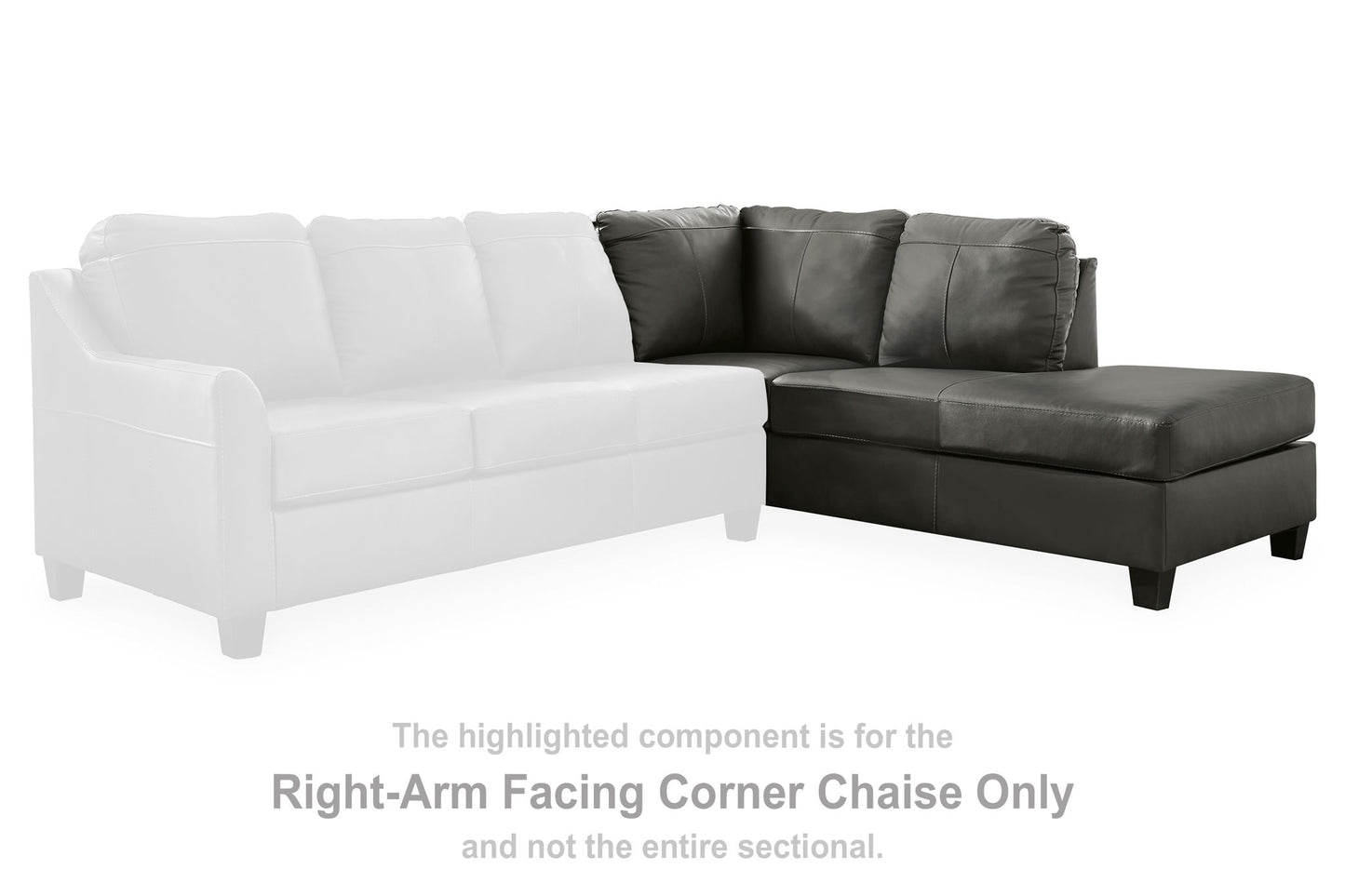 Valderno - Raf Corner Chaise - Leather Match - Fog