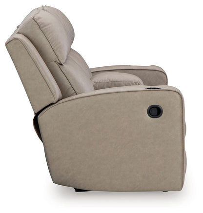 Lavenhorne - Dbl Reclining Loveseat W/Console - Faux Leather - Pebble