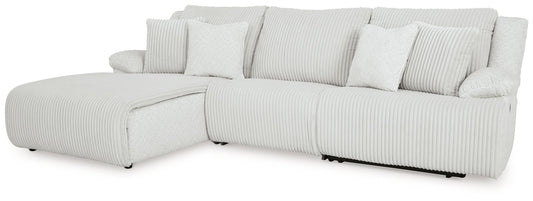 Top Tier - 3-Piece Sectional Sofa With LAF Press Back Chaise - Alloy