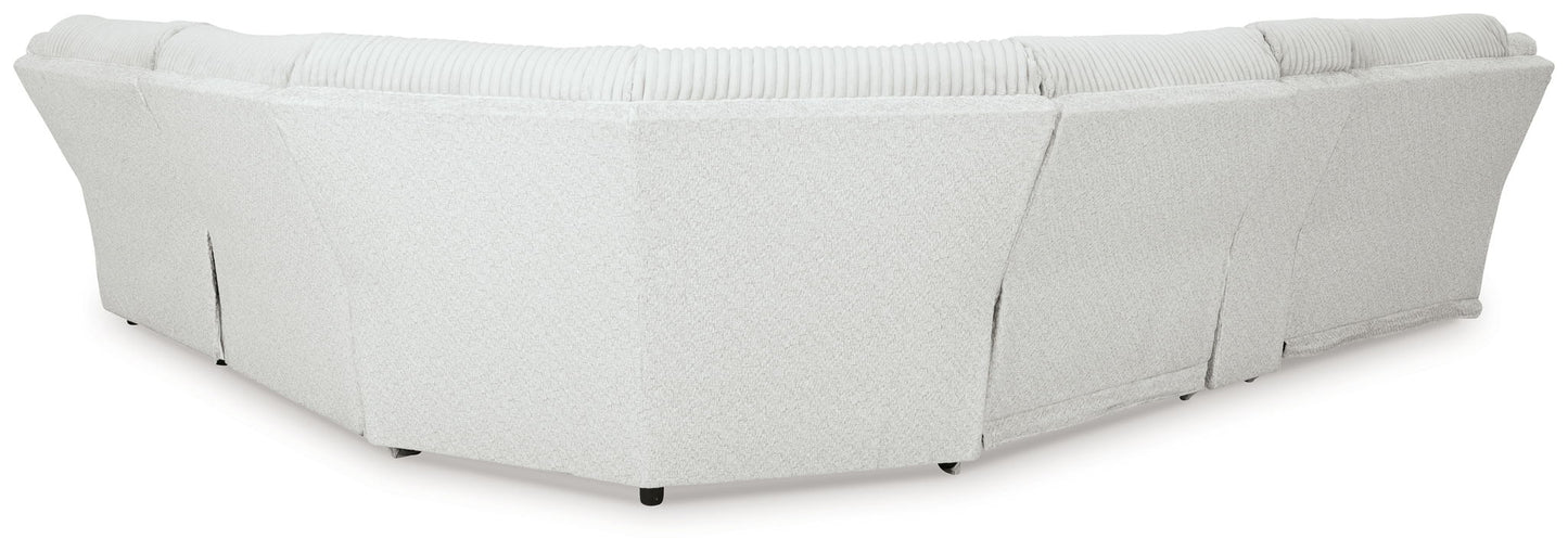 Top Tier - 6-Piece Reclining Sectional With Raf Chaise - Fabric - Alloy