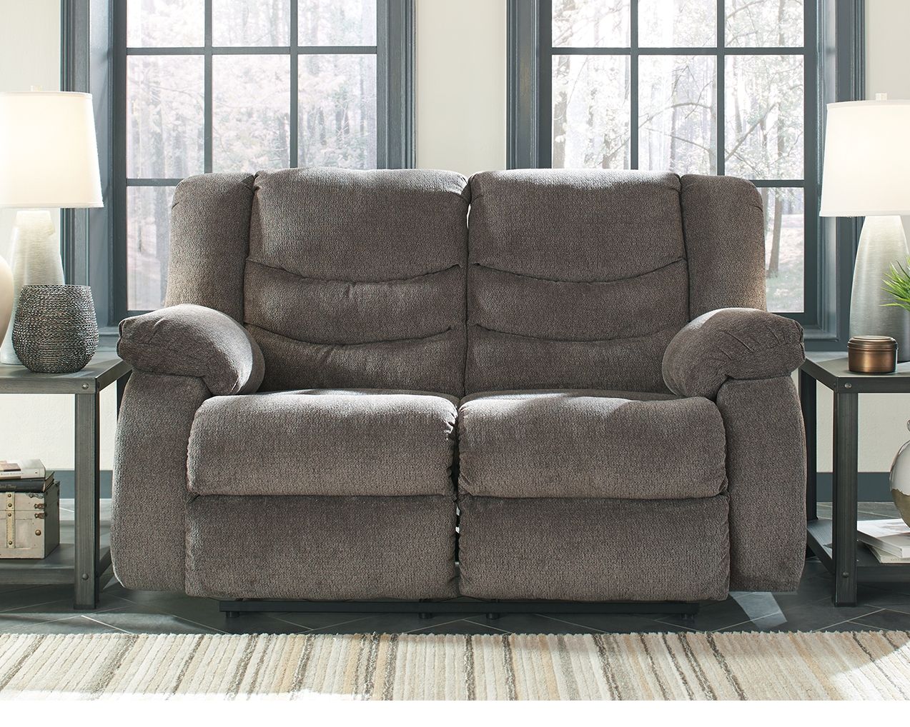 Tulen - Reclining Loveseat - Dark Gray