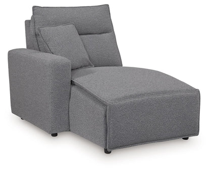 Modmax II - 8-Piece Power Reclining Sectional With LAF Press Back Power Chaise And Console - Salt And Pepper